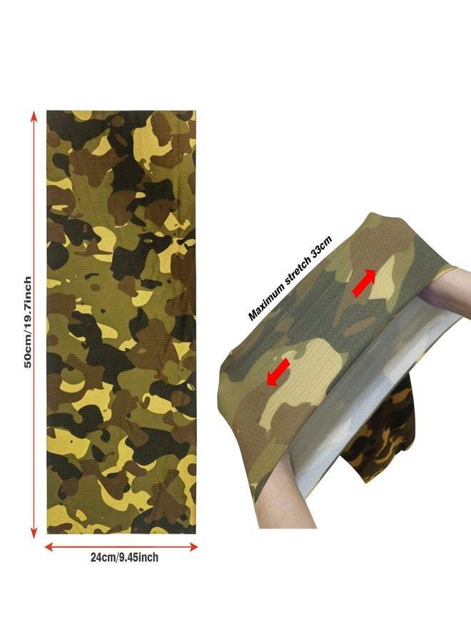 Bilymate Green Camo Cooling Neck Gaiter UPF 50+ Seamless Bandana, Breathable Mesh Holes Tube Headwear Bandana Headband for Men & Women - Image 2